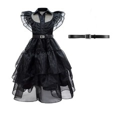 Womens Wednesday Daughter Costume Ladies Halloween Fancy Dress Adult Outfit