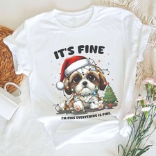 Cute Shih Tzu Dog Santa Hat