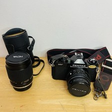 Pentax MV 35mm SLR Film Camera With 50mm f/2 Lens & Hoya 135mm