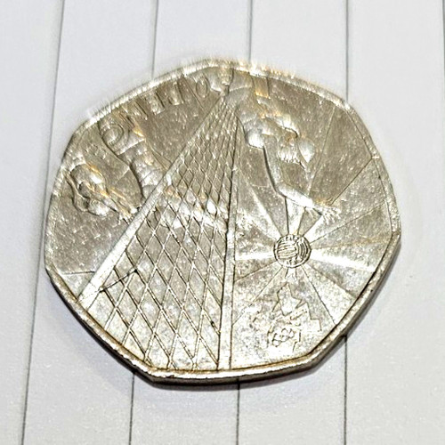British 50p coin - uk, isaac