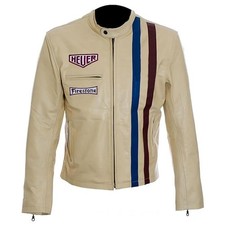 Steve McQueen Le Mans Heuer Racing Jacket – Ivory Vintage Leather Style jacket