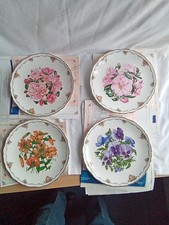 4 X 21cm Royal Albert The Queen Mother's Favourite Flowers Collector Plates