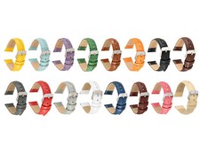 Ladies Women's Crocodille Embossed Genuine Leather Watch Strap 19 Colours