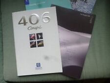 2 x PEUGEOT 406 COUPE SALES BROCHURES 1998 and 1999