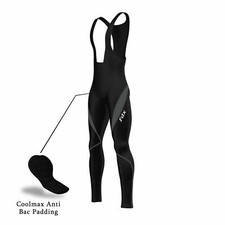 FDX Mens Cycling Bib Tights Winter Thermal Padded Long Leggings Cycling Trouser