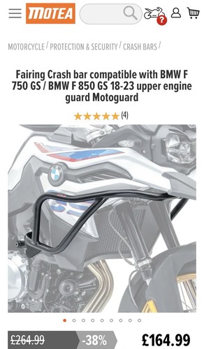 Motea upper crash bars for - upper, bmw