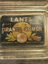 Rare Vintage Lant’s Orange Crush Soda  Glass Advertising Ashtray Northampton