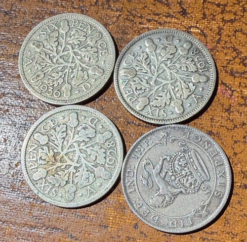 George silver sixpences - george,