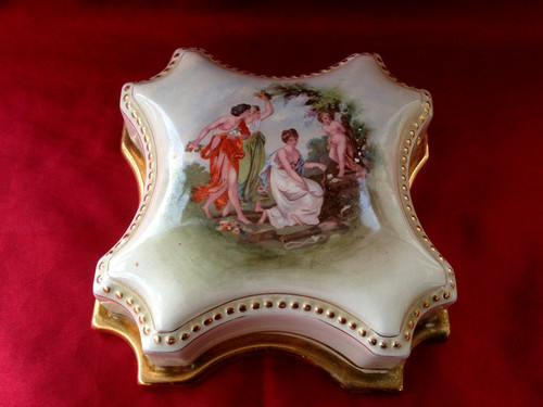 Antique ceramic powder - powder, bowl/