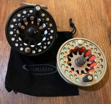 4 1/4" LARGE ARBOUR VISION KOMA SALMON FLY REEL + LINE WITH SPARE SPOOL AND LINE