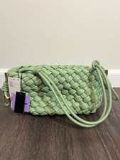 Urban Outfitters House of Want green fig woven purse with gold hardware