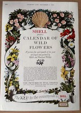 1950's SHELL CALENDAR OF WILD