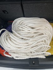 3 Strand Rope 18-20mm White Mooring Anchoring, Sailing, Climbing New Length 1m