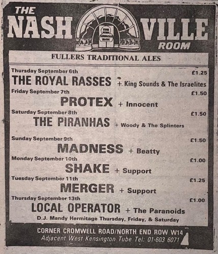 Madness gig advert - gig,