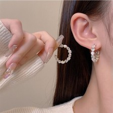 Diamond moonstone hoop - moonstone,