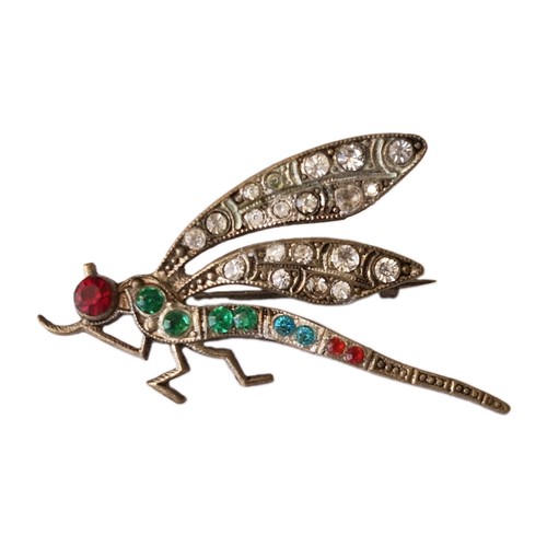 Antique dragonfly brooch paste - antique,