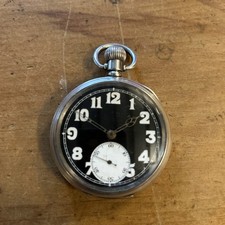 World War 1 Rolex Pocket Watch Fully Working Black Dial Solid Silver.