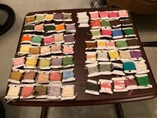 Lot of 67 embroidery threads on thread winders for cross stitch etc 