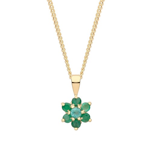 9ct gold emerald - 9ct, cluster