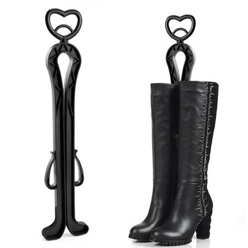 Hard plastic black boots - plastic,
