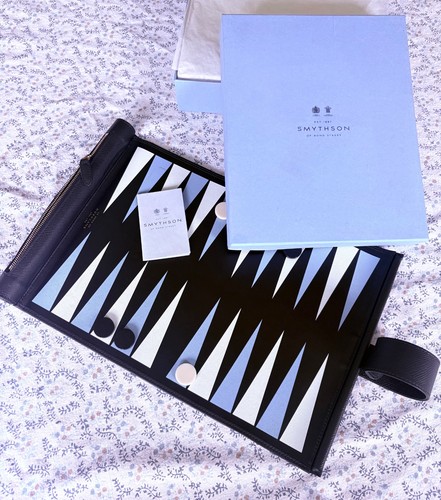 Backgammon set leather case - in,