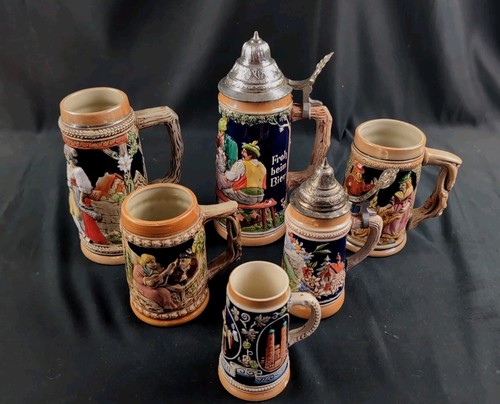 German beer steins - (lot,