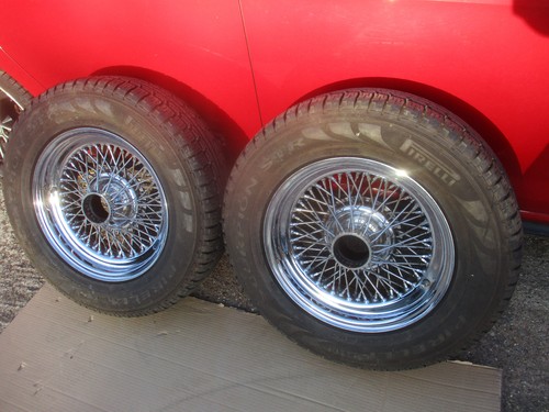 Chrome wire wheels pair 6x15