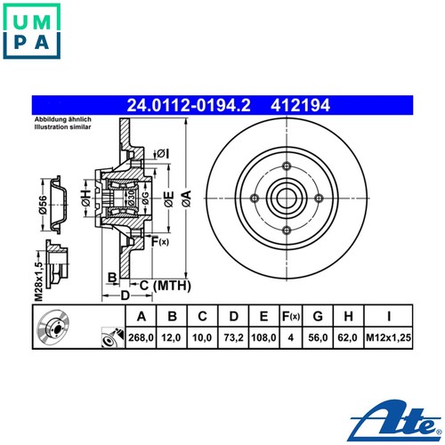 Brake disc 0112 0194 - 2x, 24.0112-0194.2