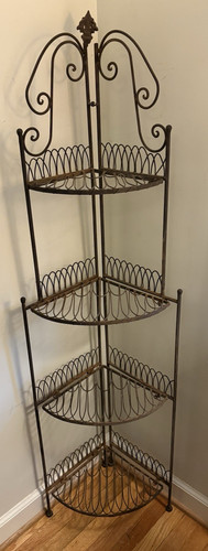 Antique iron corner etagere - corner,
