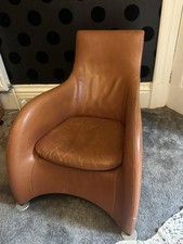 Beautiful Italian Designer Antique Leather Chair. Very Rare and Sought After