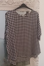 Peacocks Blouse Check Top Size