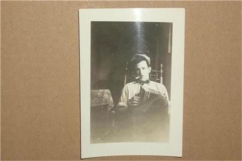 Original antique man playing - original,