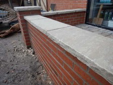 90cm long stone wall topper, coping stone, 50mm deep with dressed edge