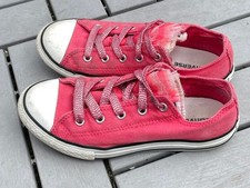 Converse All Star Junior Hot Pink Double Tongue Canvas Shoe - UK 2.5