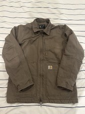 Carhartt Men's Sherpa Lined Utility Brown Jacket, Workwear, Size Small