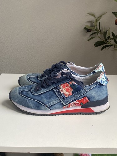 Desigual denim floral sneakers - floral,