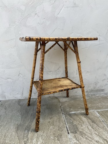 Vintage bamboo side table - bamboo,