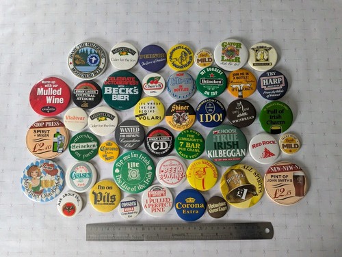 Vintage drinks pin badges beer - drinks,