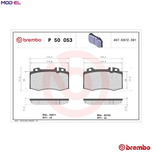 Brake pad set disc - disc, p