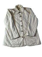 Ladies Orvis White Cream Large Padded Button Up Jacket Field Coat 