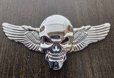 METAL 3D SKULL WITH RED EYES &