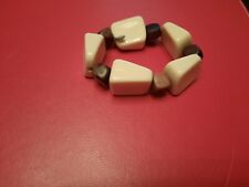 Ladies Laura Ashley Cream And Brown Beaded Bracelet