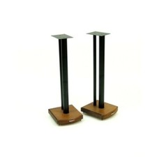Atacama Moseco 7 Speaker Stands - Black Satin - Dark Bamboo Base 70cm 27" Tall