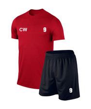 Personalised Football Kit Soccer kit Adult (Shirt & Short) Red/Black