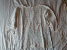 Fatface Ladies Cotton Jumper in White Size 8