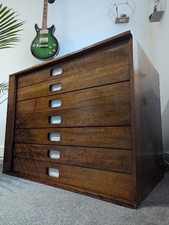 1950s Artists/Architects Plan Chest/Drawers In Oak. Vintage/Retro/Mid Century