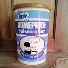 VINTAGE RETRO 1979 HOMEPRIDE SELF RAISING FLOUR CROWN DEVON CERAMIC STORAGE JAR