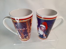 Hot Chocolate Christmas Mugs x 2 Latte  Cosy Santa 