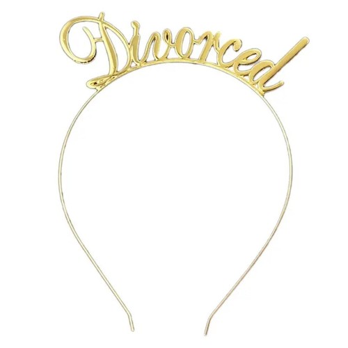 Divorce party headband gold - divorce,