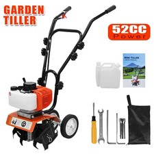 52cc Petrol Tiller Garden Tiller Rotovator 2 Stroke Lawn Cultivator Rototiller